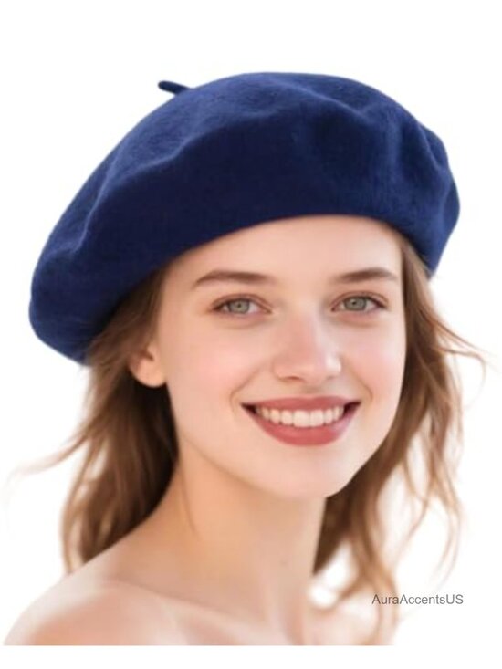 Accessories - Wool French Beret Hat for Women Classic Winter Beanie Cap